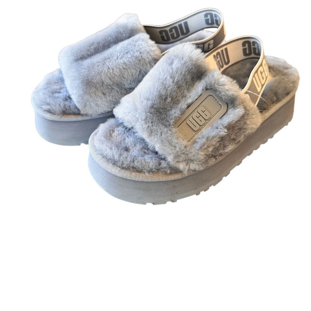 New Real Lamb fur UGG Gray Plush Slippers